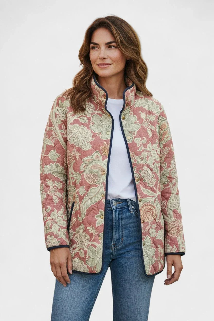Naya | Dusty Pink Floral Quilted Jacket