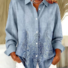 Melrose | Vintage Botanical Print Button Blouse