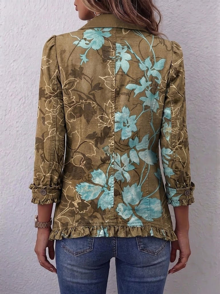 Thalia | Ruffled Floral Statement Jacket