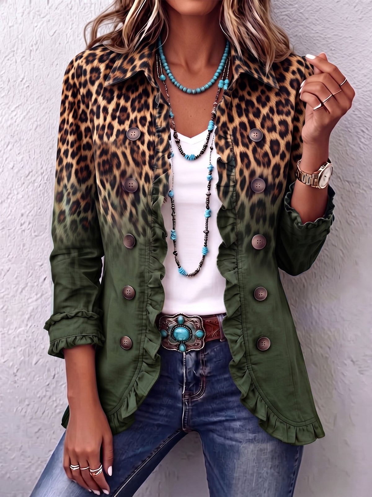 Charmaine | Ombre Ruffle-Trim Jacket