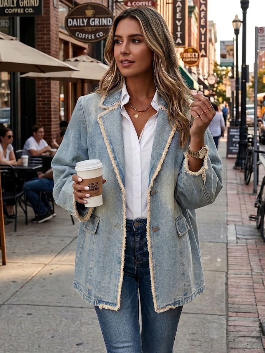 Hadley | Frayed-Edge Tailored Blazer