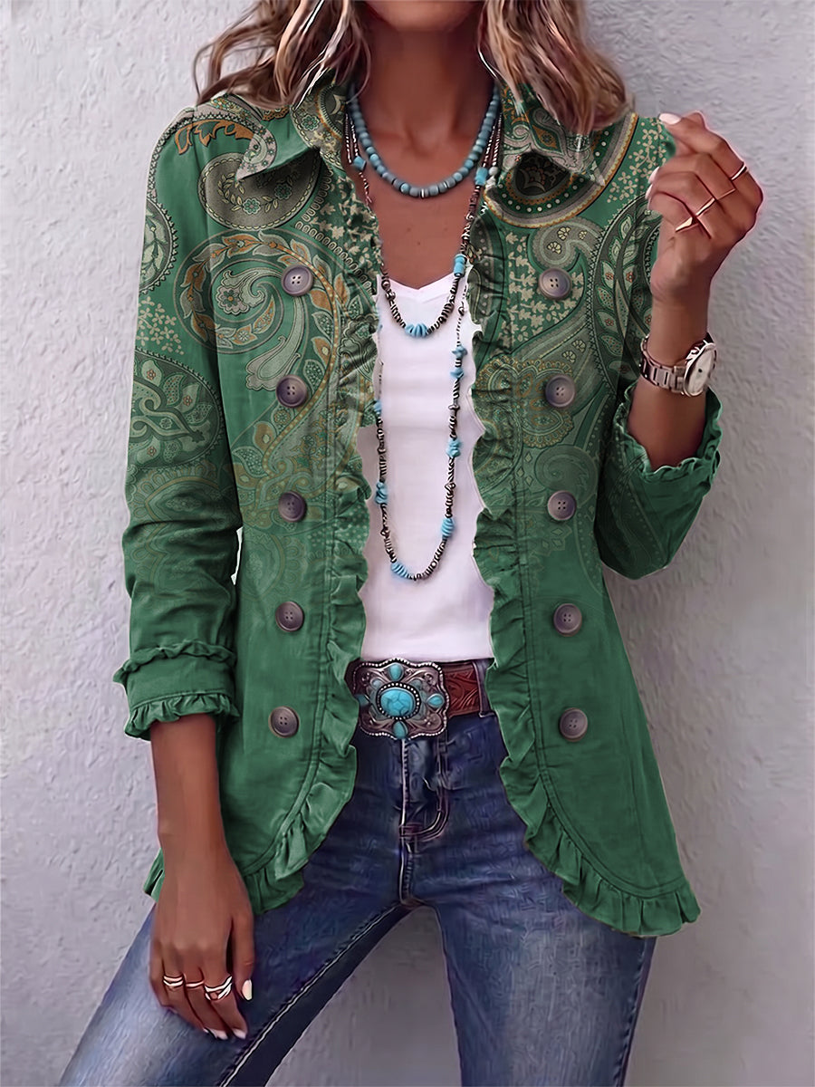 Maureen | Paisley Ruffled Jacket