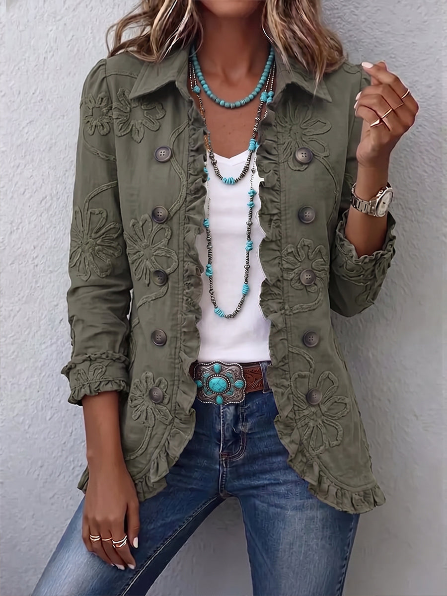 Ascensión | Embroidered Jacket with Ruffles