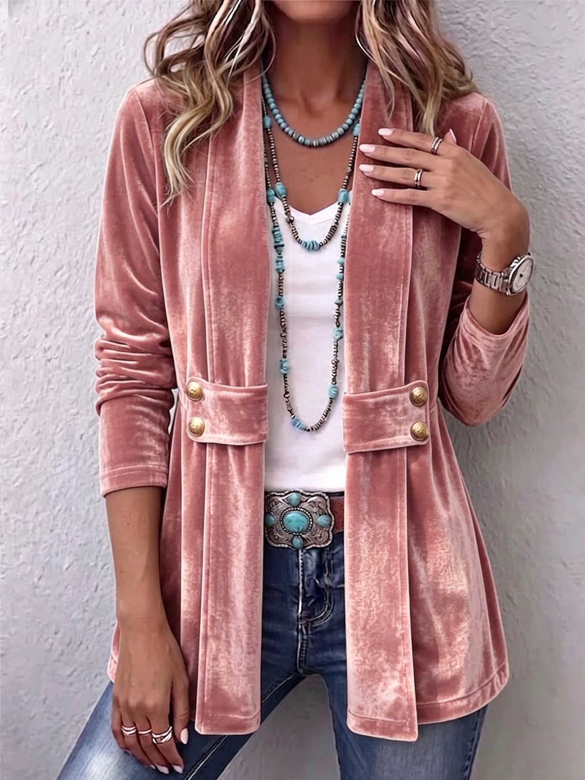 Marion | Vintage Lapel Open-Front Jacket