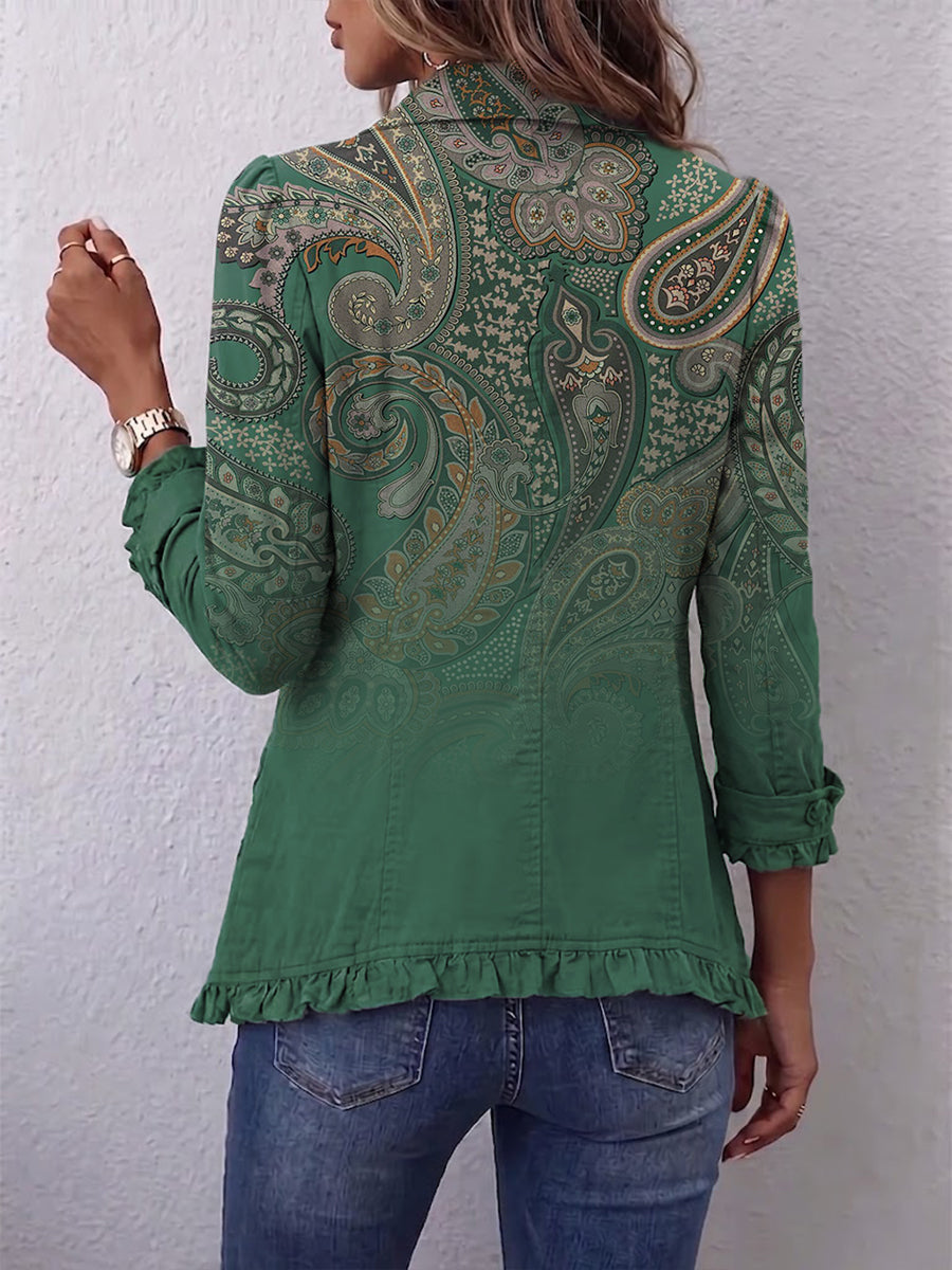 Maureen | Paisley Ruffled Jacket