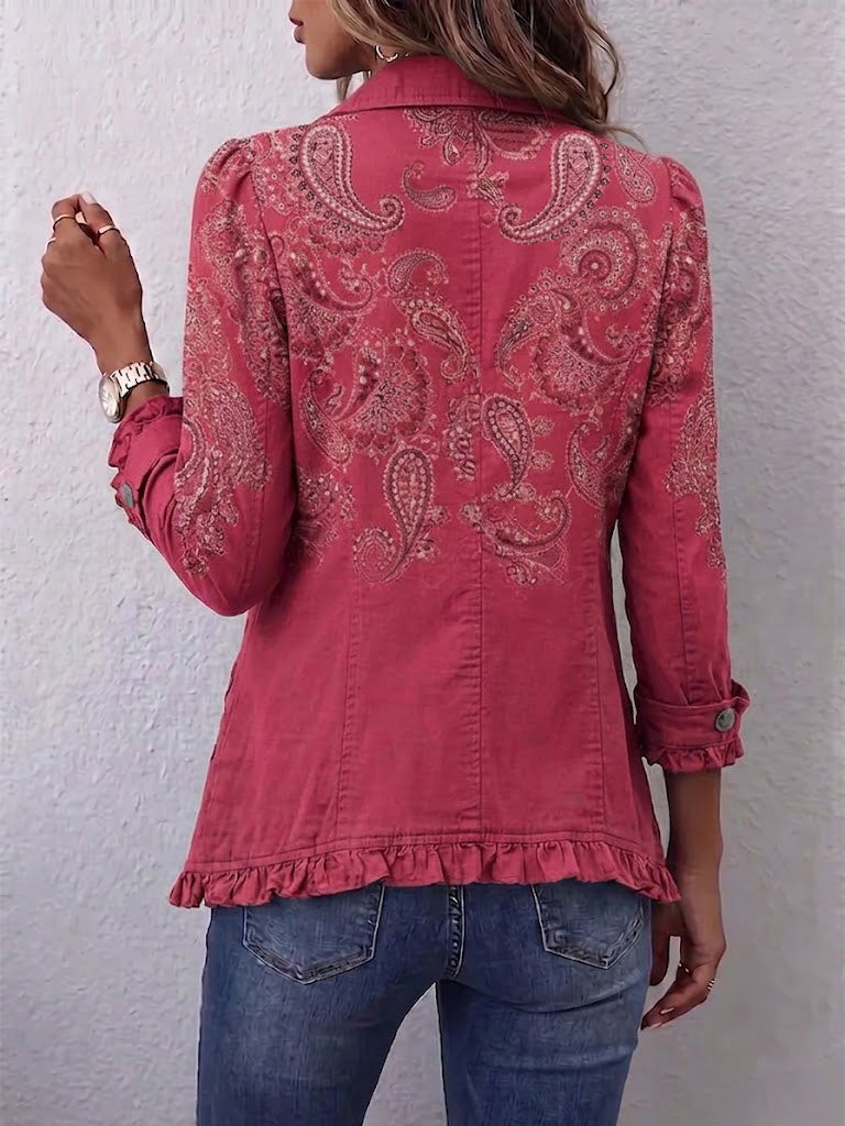 Adoración | Pink Cashmere Jacket with Ruffles
