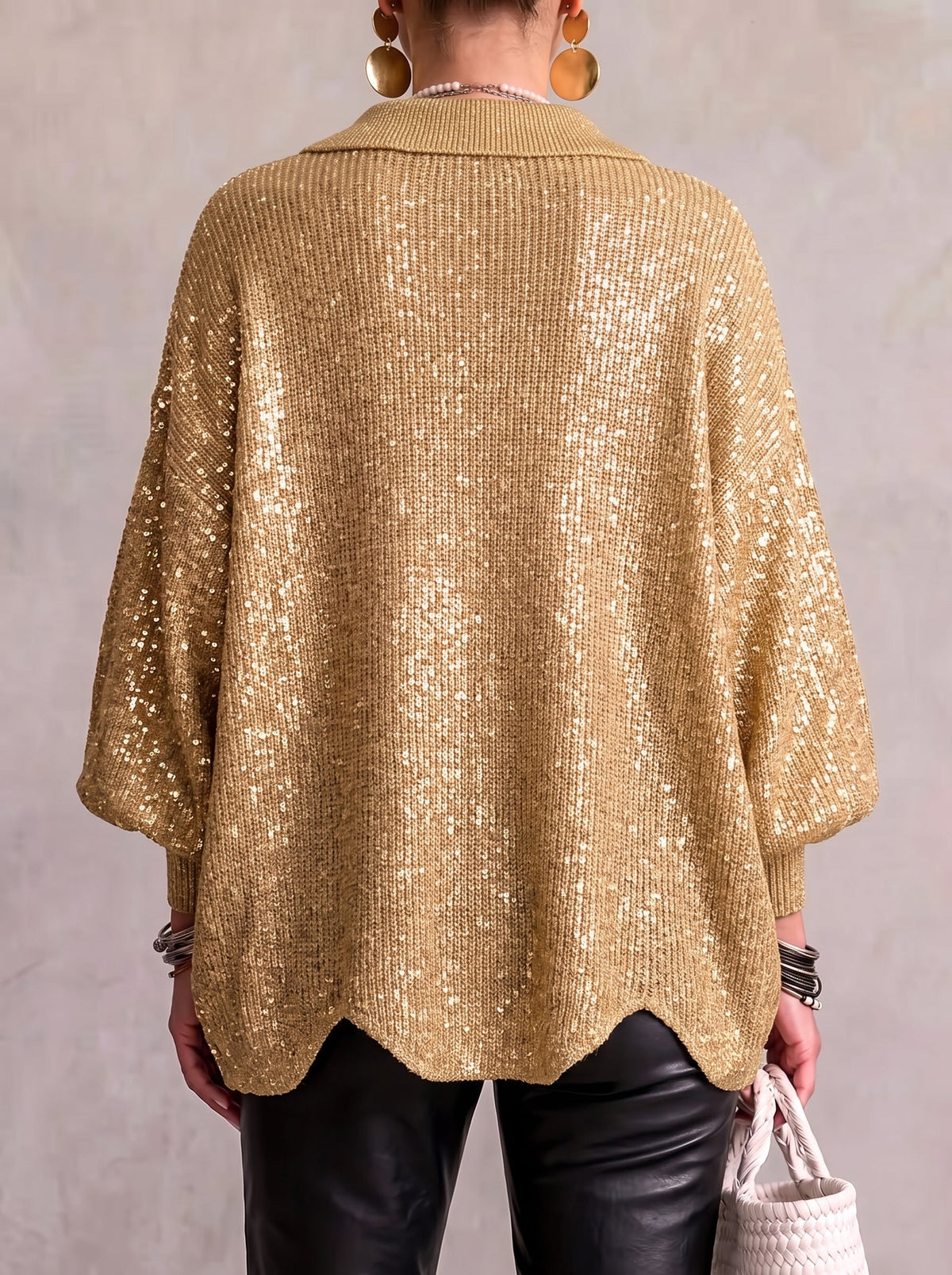 Ortensia | Oversized Gold Button Cardigan