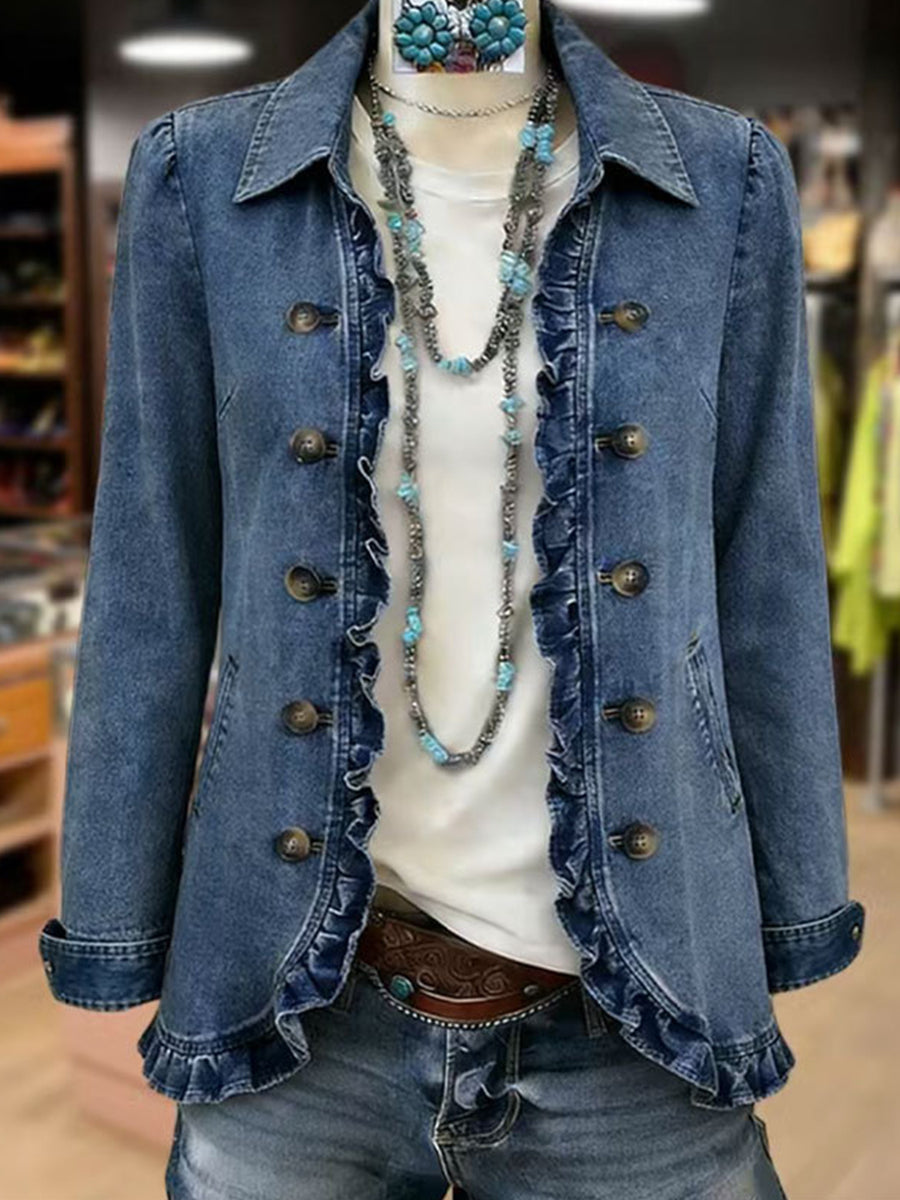 Marlise | Ruffled Button-Front Jacket