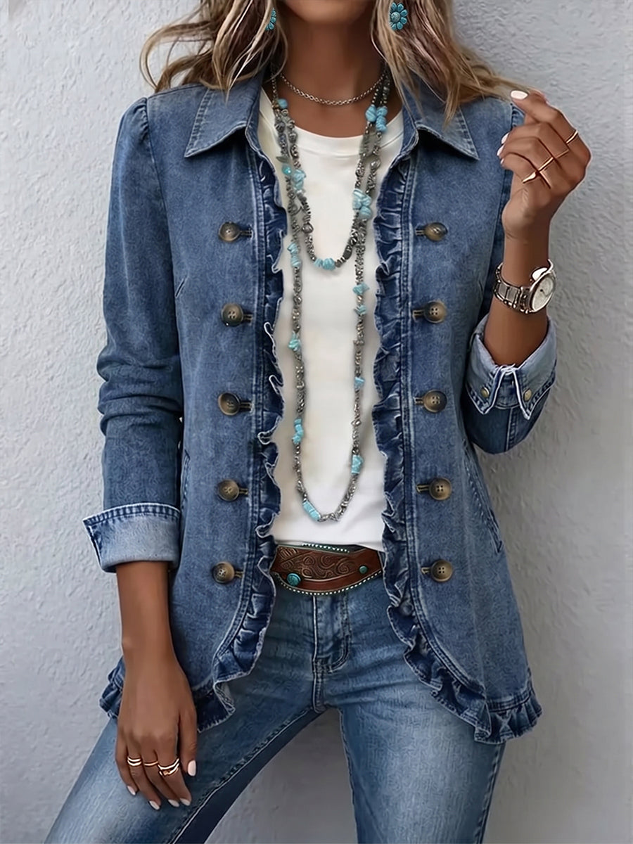 Marlise | Ruffled Button-Front Jacket