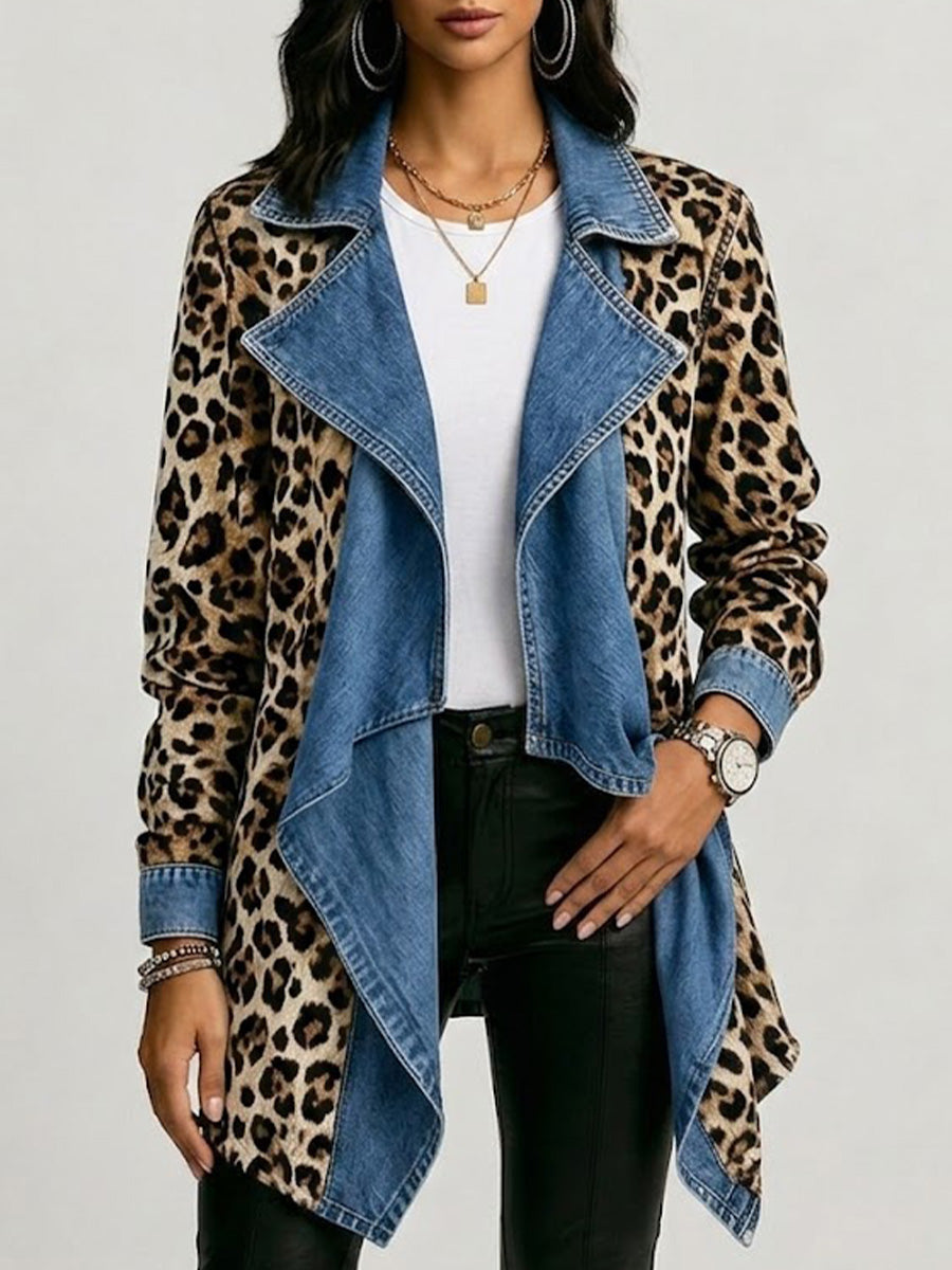 Maribel | Leopard-Print Draped Jacket