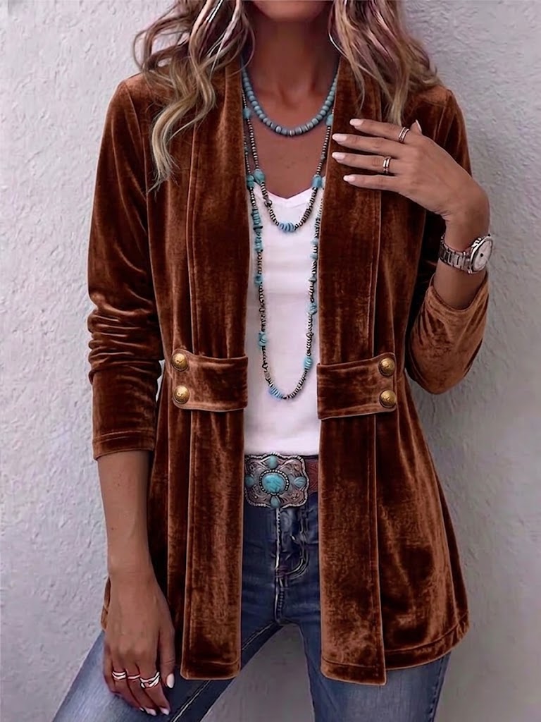 Marion | Vintage Lapel Open-Front Jacket
