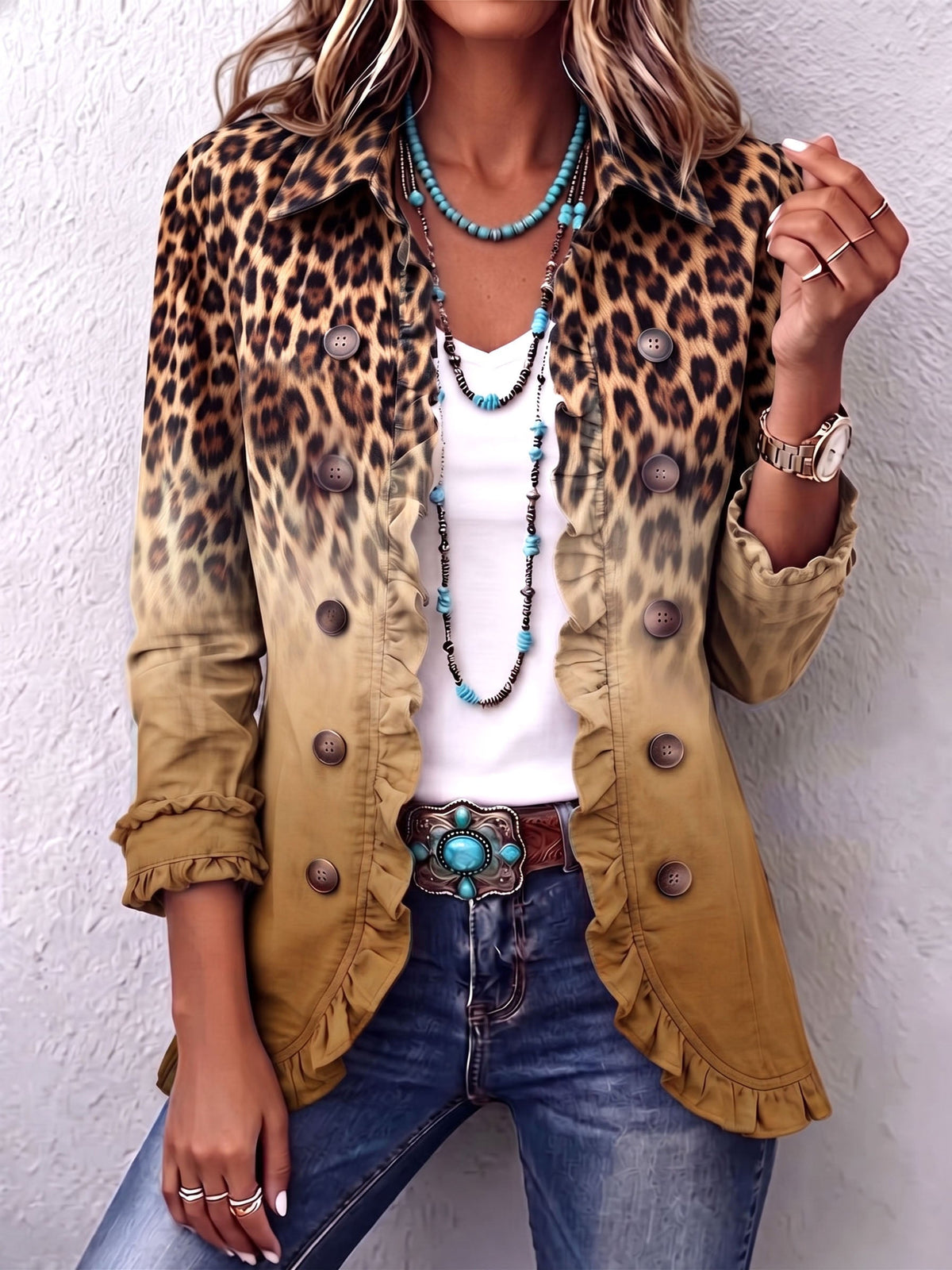 Charmaine | Ombre Ruffle-Trim Jacket