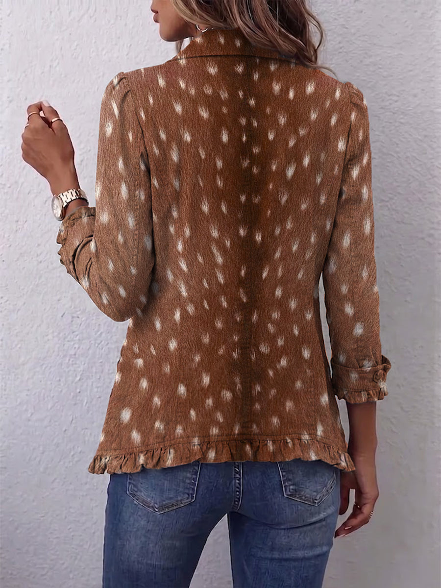 Yolanda | Ruffled Double-Breasted Jacket