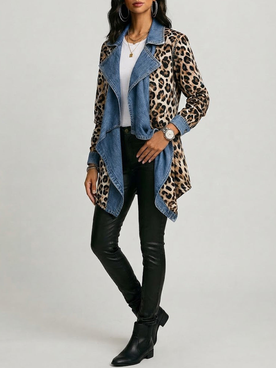 Maribel | Leopard-Print Draped Jacket