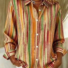 Fenella | Vintage Multicolour Striped Button Blouse