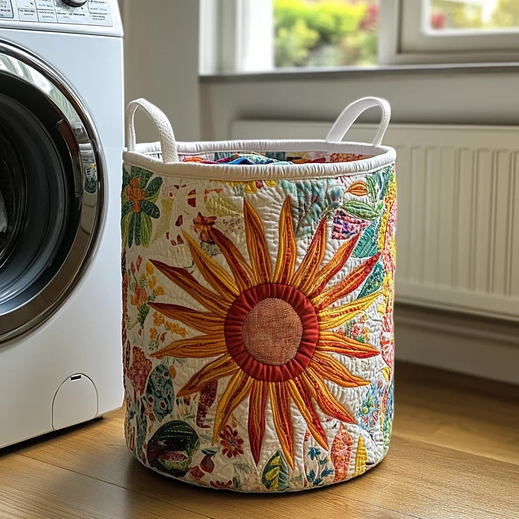 Sunniva | Patchwork Sunburst Quilted Laundry Basket