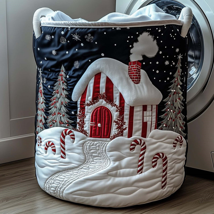 Minty | Peppermint Lane Quilted Laundry Basket