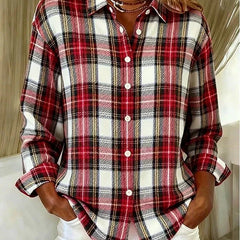 Maddie | Multicolour Check Button-Front Blouse