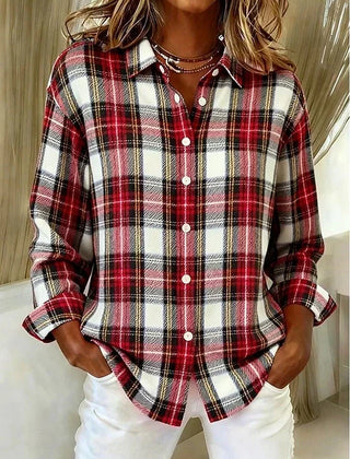 Maddie | Multicolour Check Button-Front Blouse