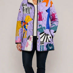Rhea | Dog Print Quilted Jacket