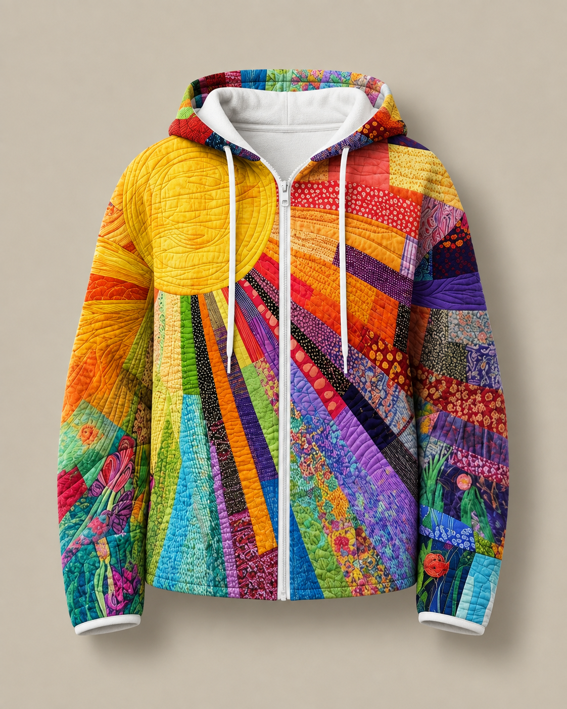 Rhealyn Sunburst Print Zip Hoodie