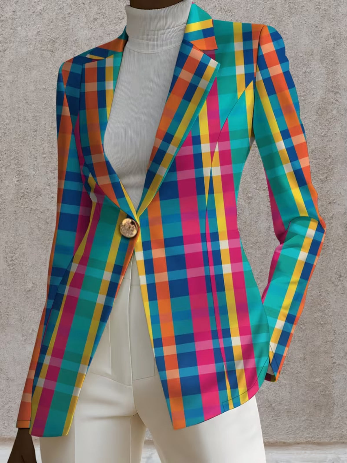 Rosaline | Rainbow Checked Blazer