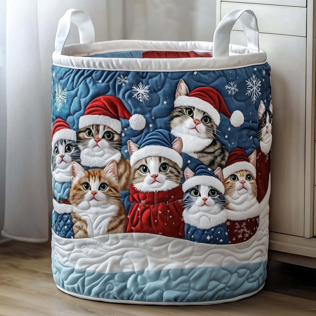 Nessa | Santa Paws Parade Quilted Laundry Basket