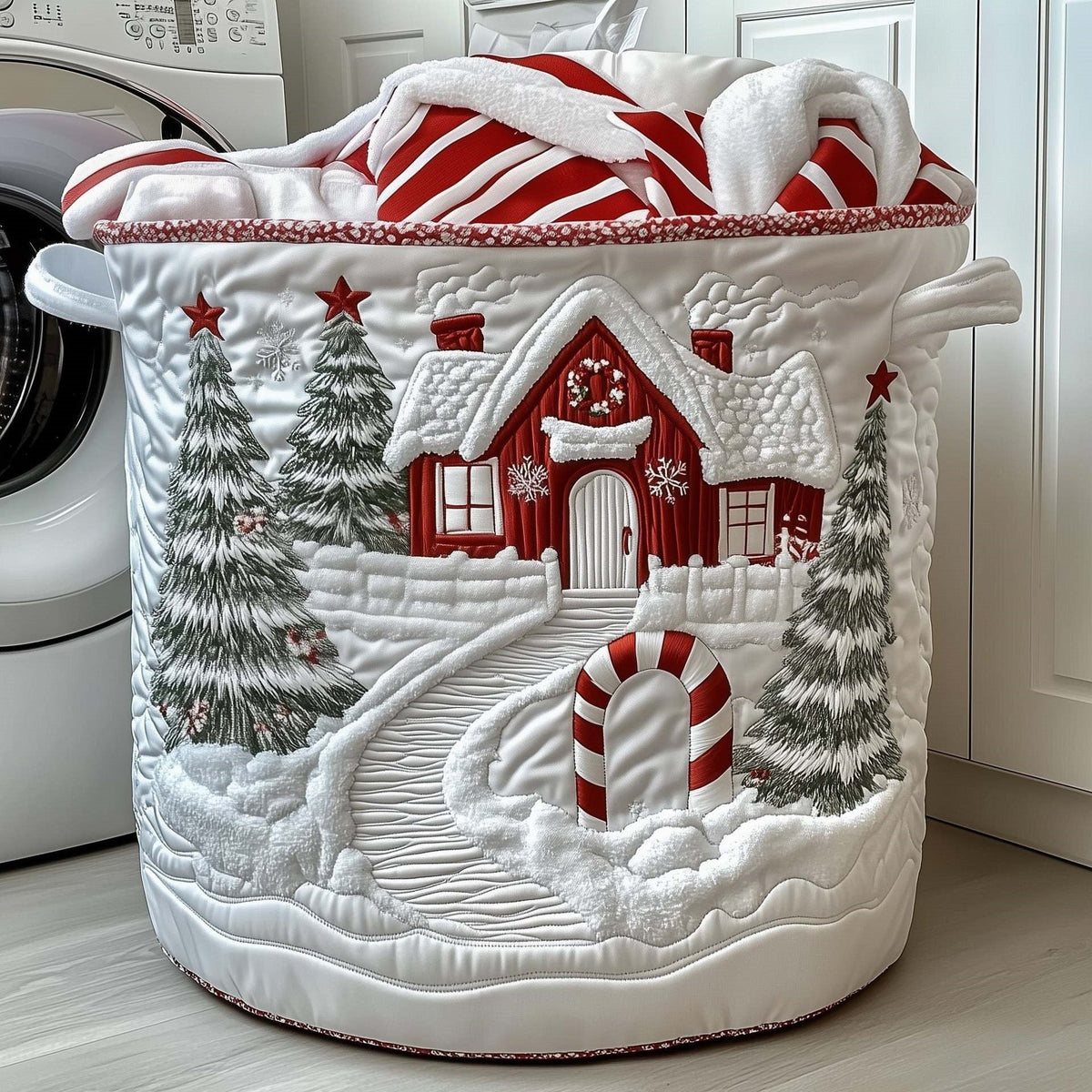 Wren | Snowfall Cottage Quilted Laundry Basket