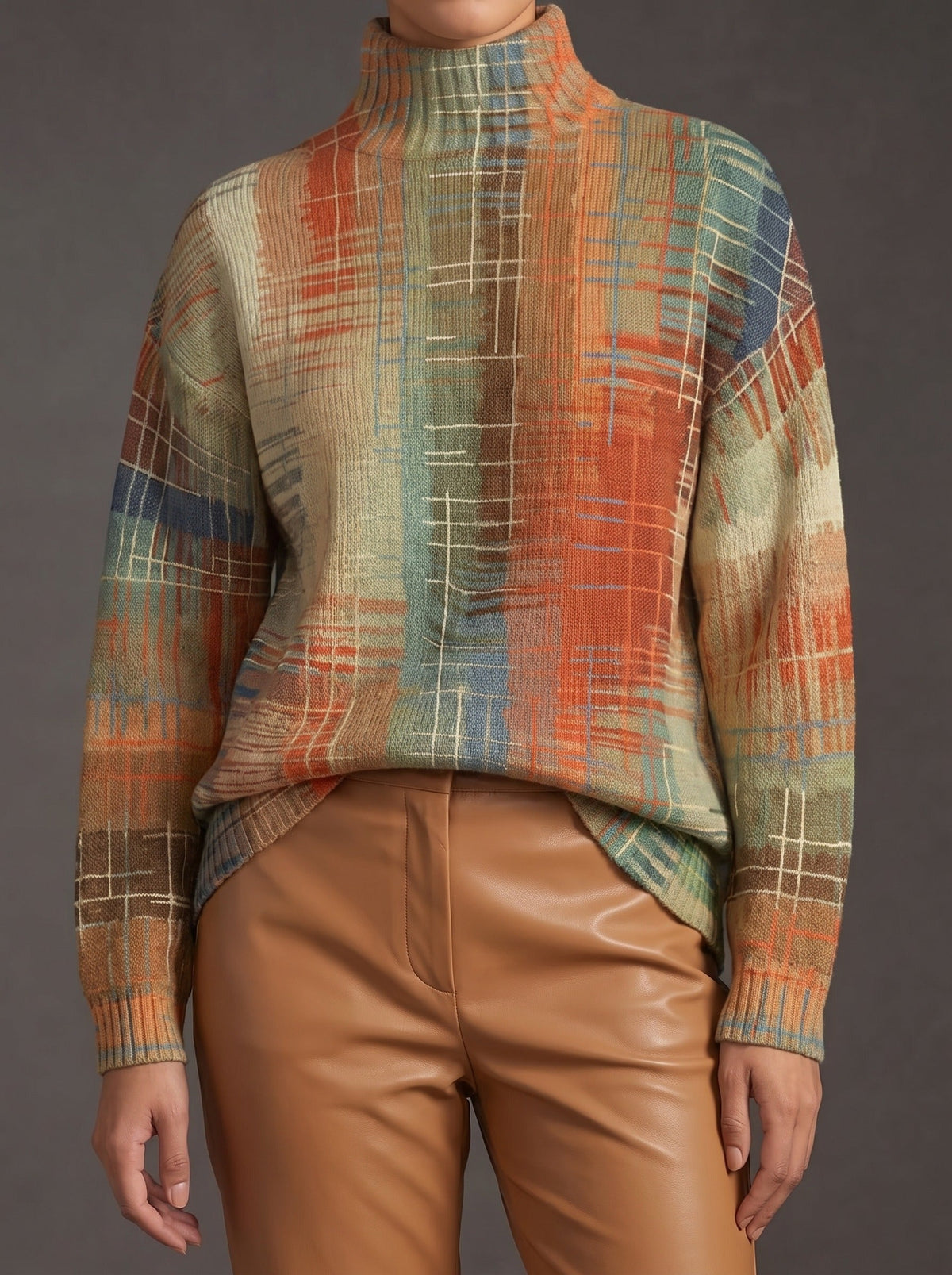 Juniper | Painted Stripe Roll Neck Jumper
