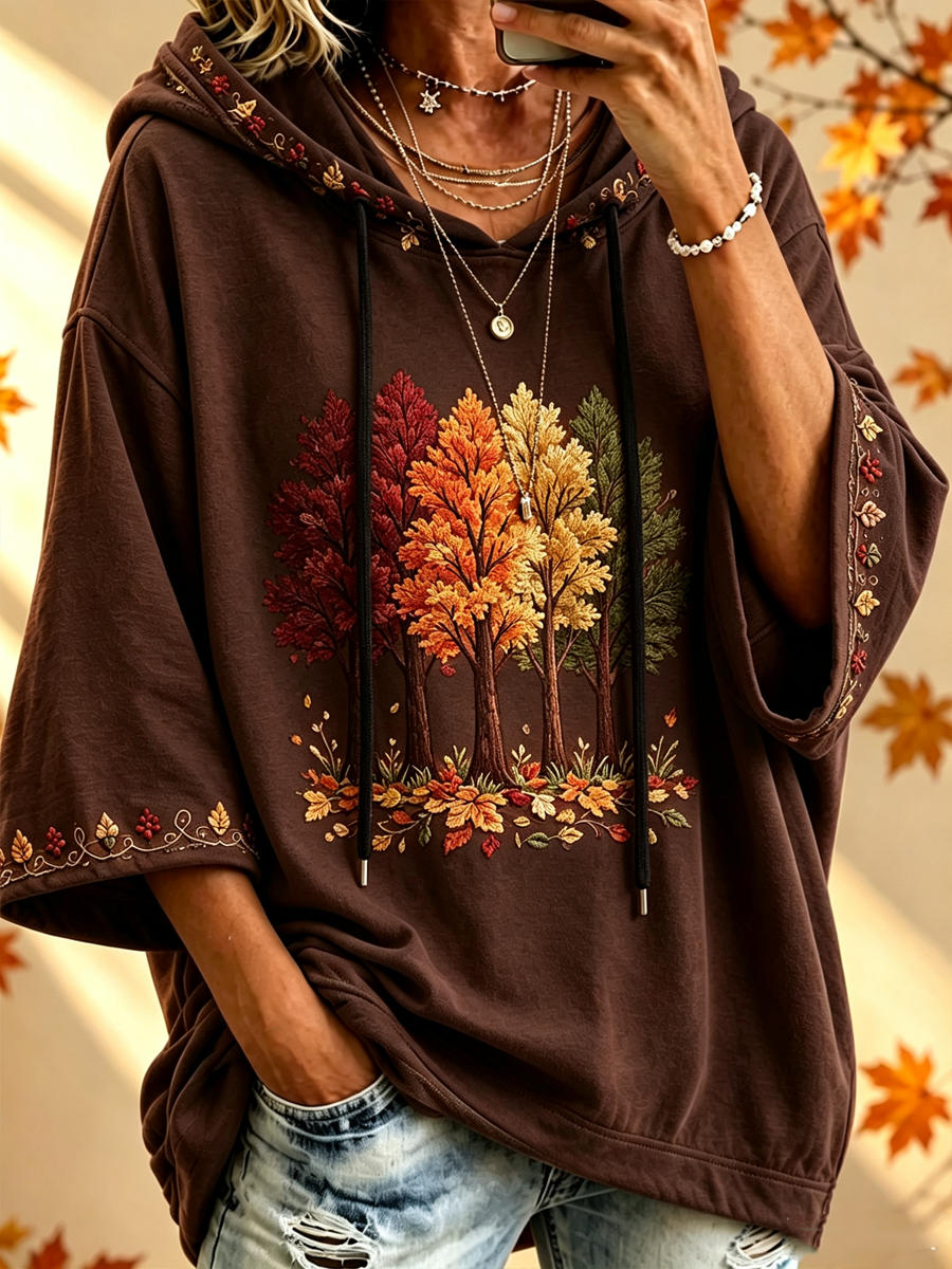 Maria | Autumn-Print Oversized Hoodie