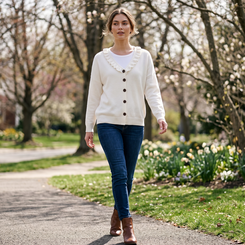 Liza | Ruffle-Collar Cardigan