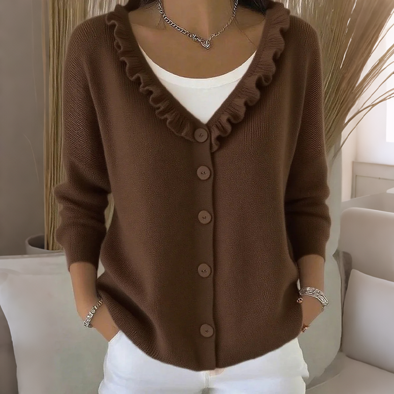 Liza | Ruffle-Collar Cardigan