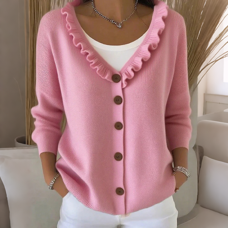 Liza | Ruffle-Collar Cardigan