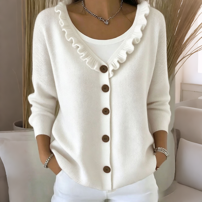 Liza | Ruffle-Collar Cardigan