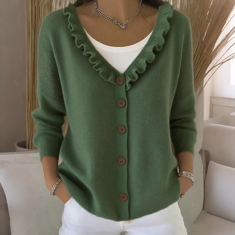 Liza | Ruffle-Collar Cardigan