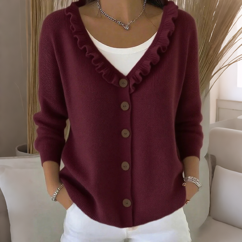 Liza | Ruffle-Collar Cardigan