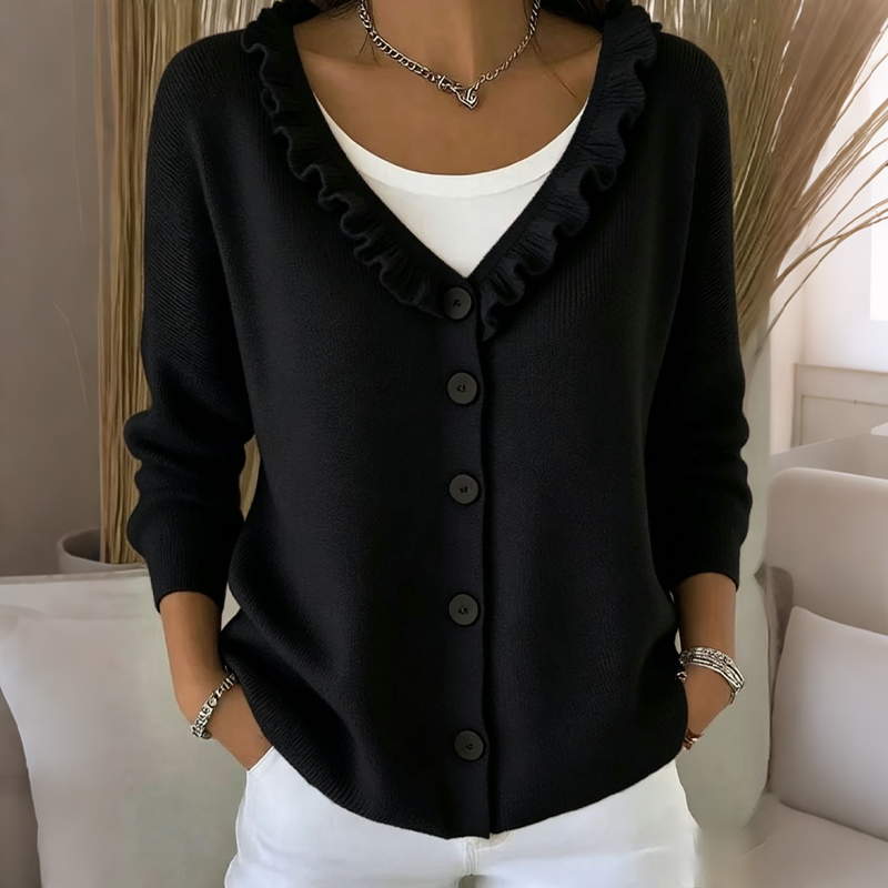 Liza | Ruffle-Collar Cardigan