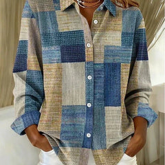 Merritt | Vintage Patchwork Button Front Blouse