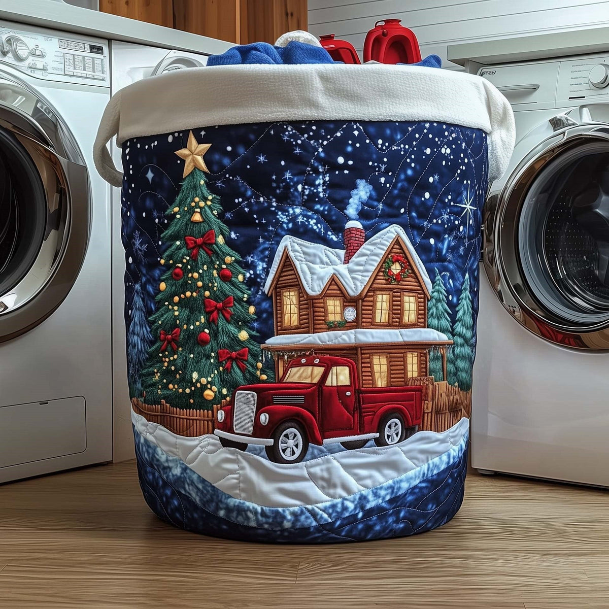 Estella | Starlit Christmas Homecoming Quilted Laundry Basket