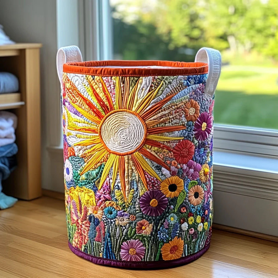 Solana | Sunlit Flower Festival Quilted Laundry Basket