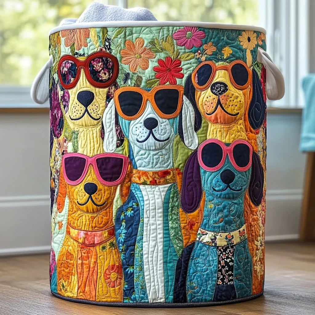 Bailey | Sunny Shades Dogs Quilted Laundry Basket