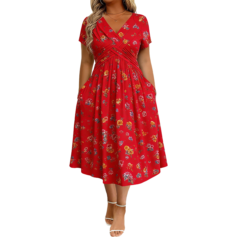 Theresa | Floral Twist Waist Dress