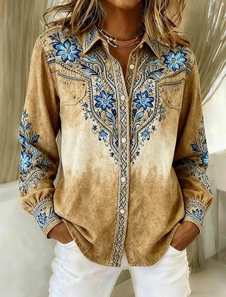 Tucson | Vintage Western Floral Button Blouse