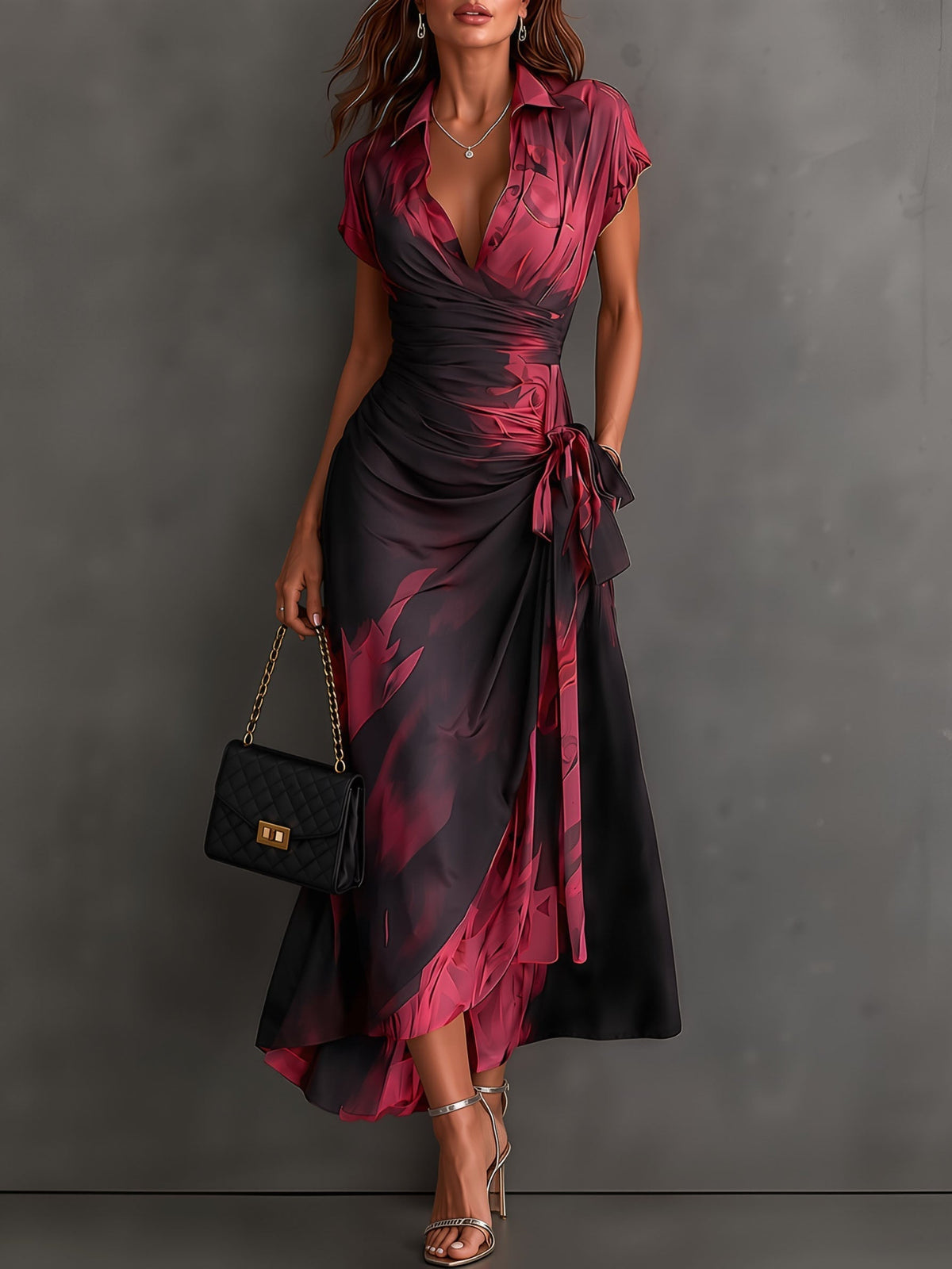 Grace | Abstract Print Midi Dress