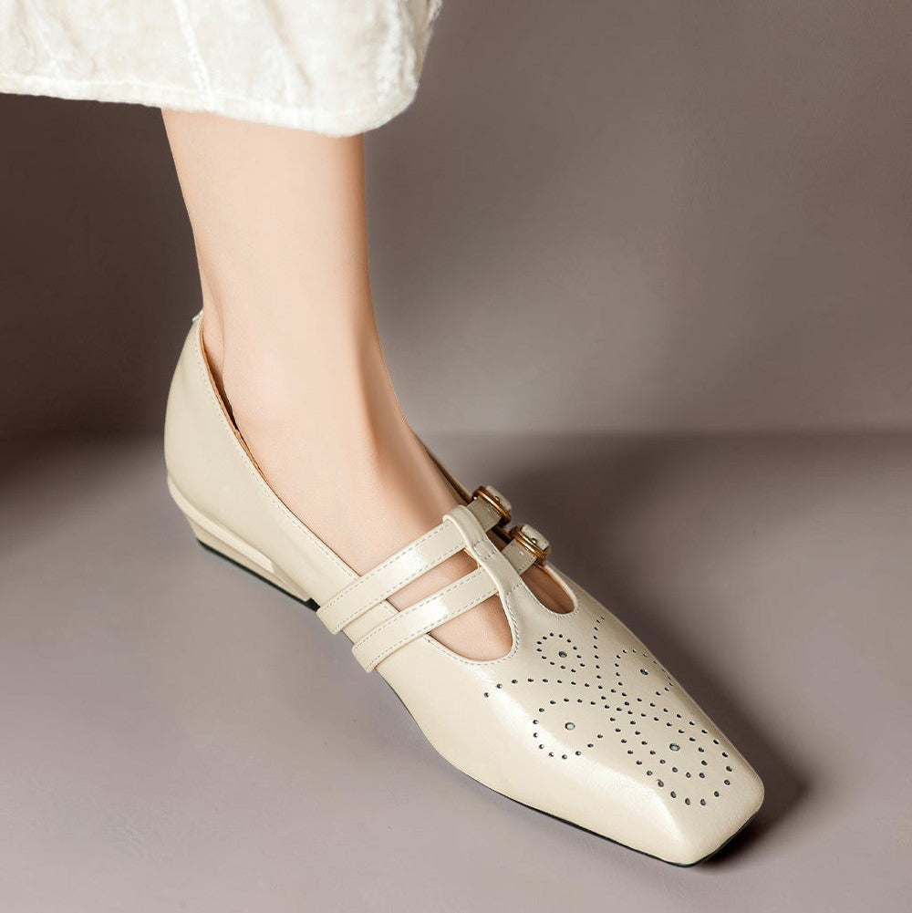 Roisin | Brogued Dual-Strap Mary Jane Pump