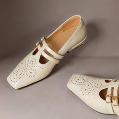 Marisol | Brogued Dual-Strap Mary Jane Court Shoes