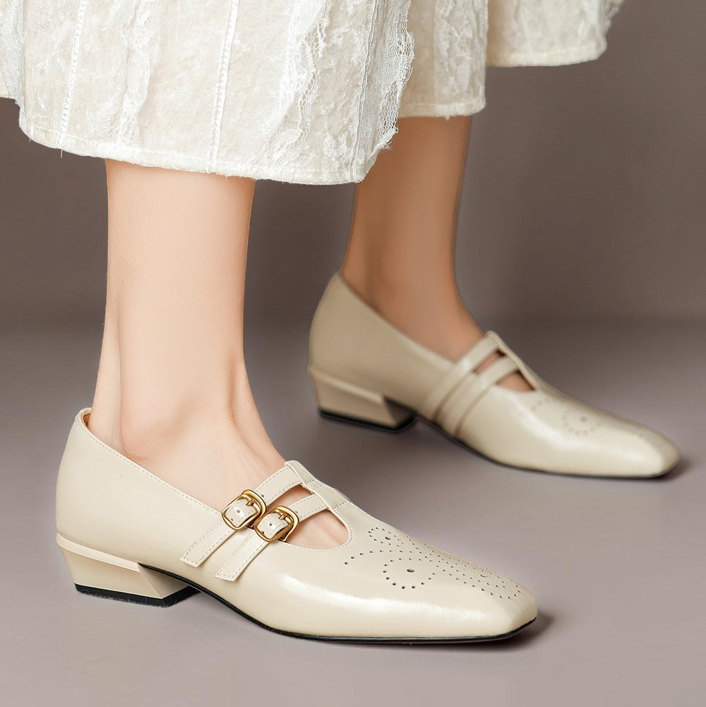 Roisin | Brogued Dual-Strap Mary Jane Pump