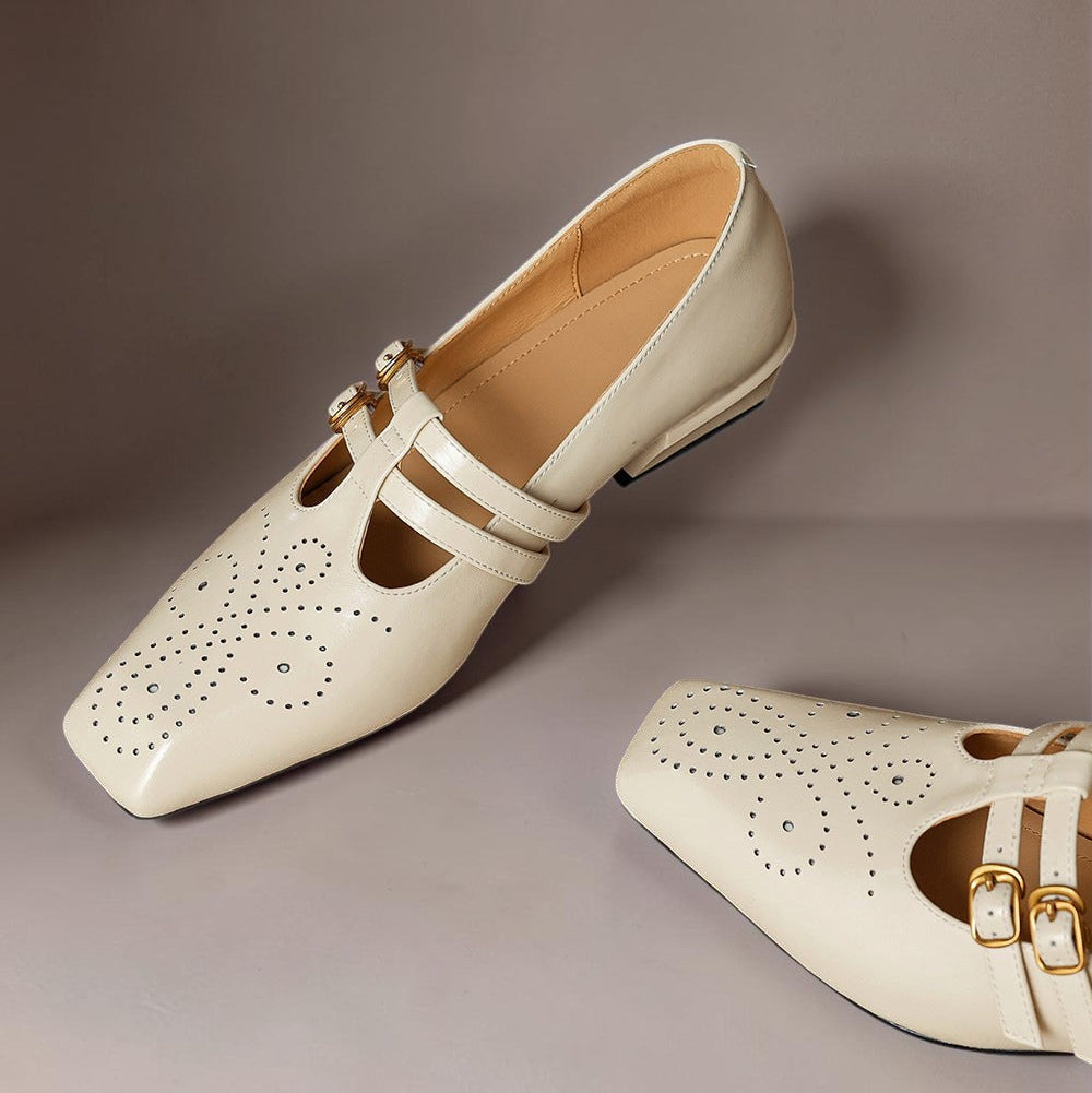 Roisin | Brogued Dual-Strap Mary Jane Pump