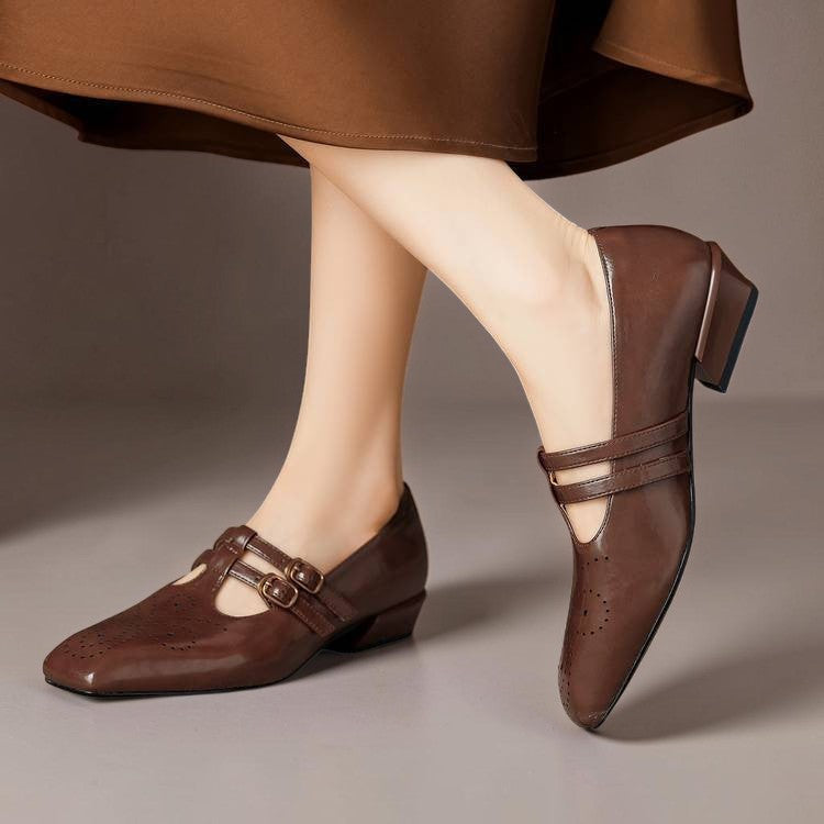 Roisin | Brogued Dual-Strap Mary Jane Pump