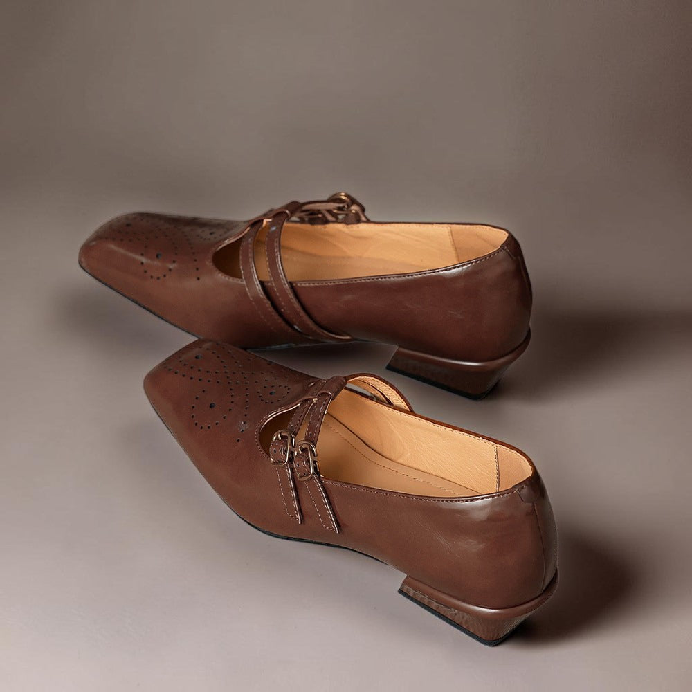 Roisin | Brogued Dual-Strap Mary Jane Pump